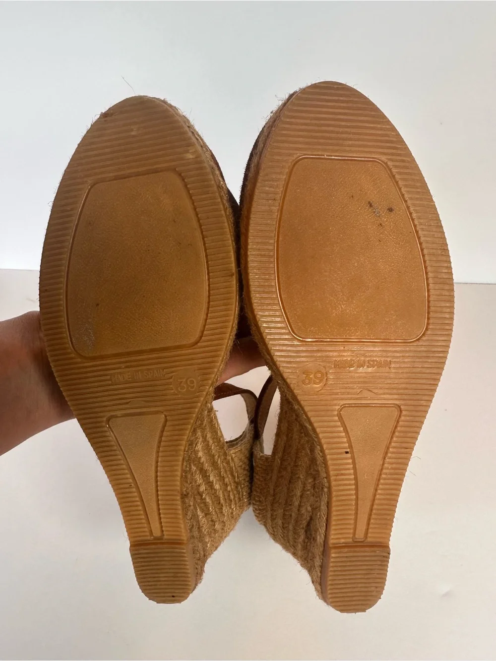 Gaimo Suede Closed Toe Espadrille Wedge Sandals Brown Ankle Strap Spain 39